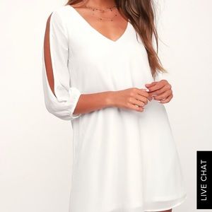 white lulus long sleeve dress